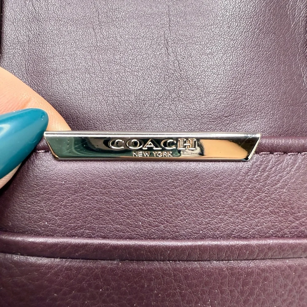 Coach EUC 2014 Deep Plum Purple Leather Shoulder Crossbody Bag | Style F32944